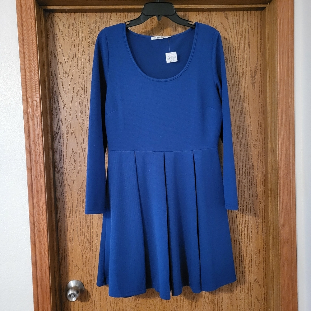Blue long sleeve dress
